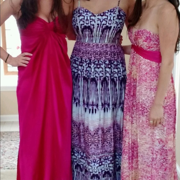 Parker purple/pink adjustable strap gown dress